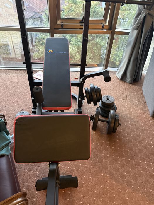 Banca Fitness Multifunctionala ca noua! + gantere, +greutati