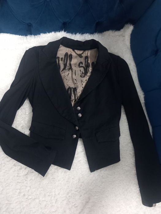 Sacou negru cambrat mărimea S Rich & Royal