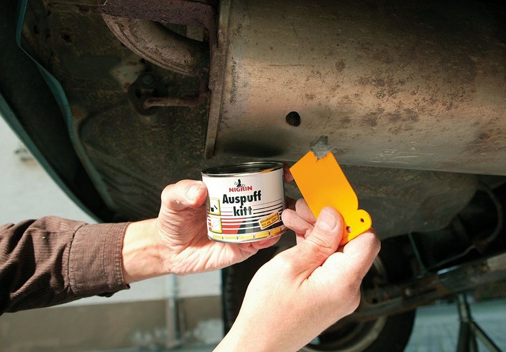 Chit reparatie toba evacuare Nigrin 200g, mastic rezistent la temperaturi ridicate