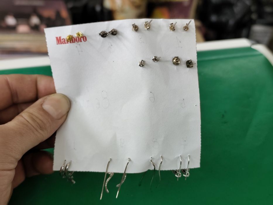 Сребърни обеци 925 8 чифта