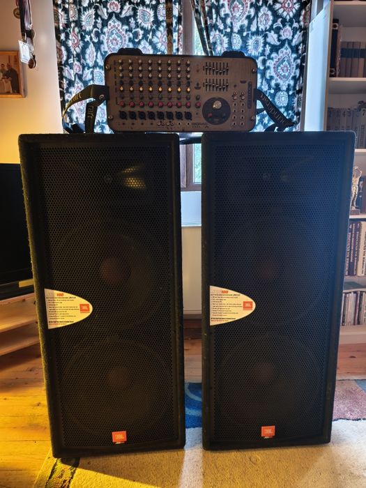 Озвучителен комплект: 2x JBL JRX 125 + Активен миксер Soundcraft GigRac 1000st