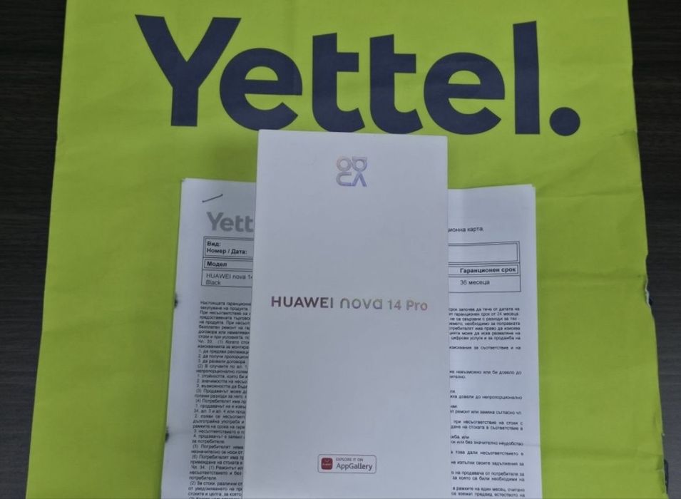 КАТО НОВ 512GB Huawei nova 14 Pro Yettel Гаранция 2029 Black | Черен