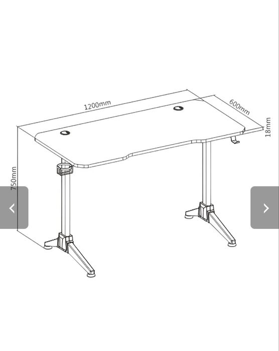 Геймърско бюро LUMI Conqueror GMD03-2 120x60 см