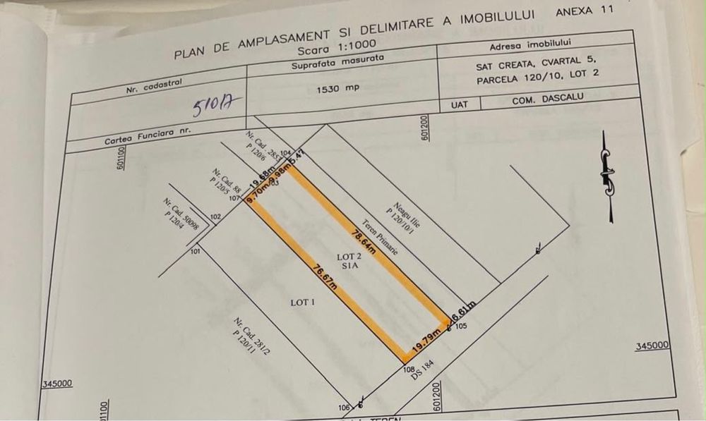 Teren de vanzare Creata- Ilfov- Dascalu- Stefanesti