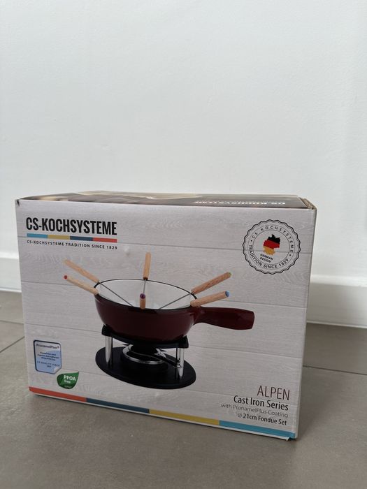 Set Fondue Alpen cu vas din fonta emailata