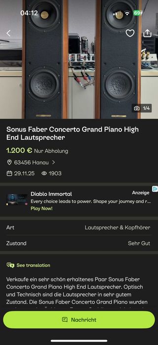 Sonus Faber Concerto Grand Piano, boxe handmade in italy