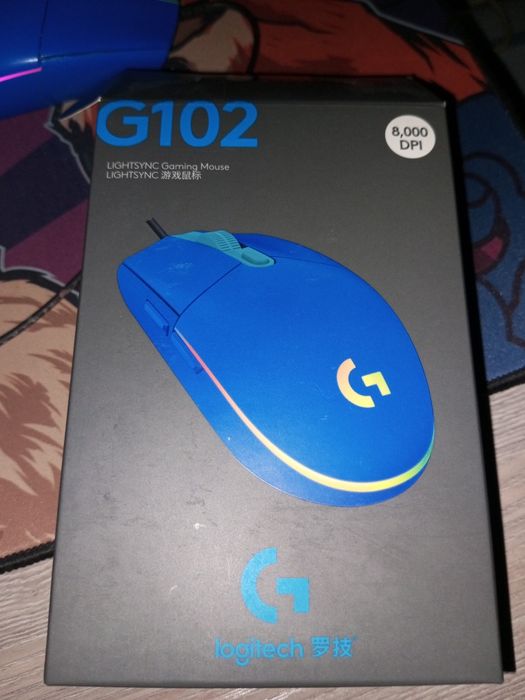 Компьютерная мышь logitech g102 lightsync синяя б/у