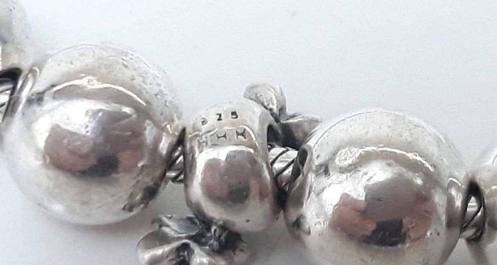 Veche bratara din argint de 925 si charms, Hans Henrik Nygaard, Danemarca HHN