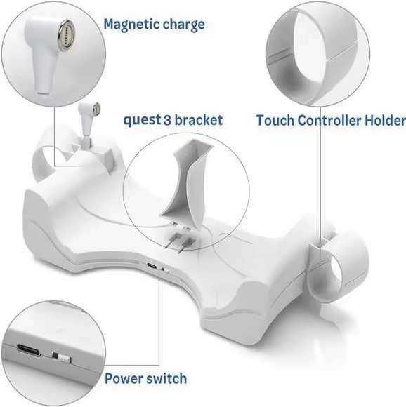 Suport perete/birou docking station cu incarcare pentru Quest 3