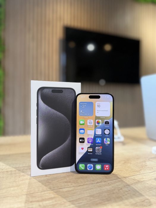 **ATS GSM* iPhone 15 Pro 128Gb Black/Baterie87%/Fact+Gar 12 luni