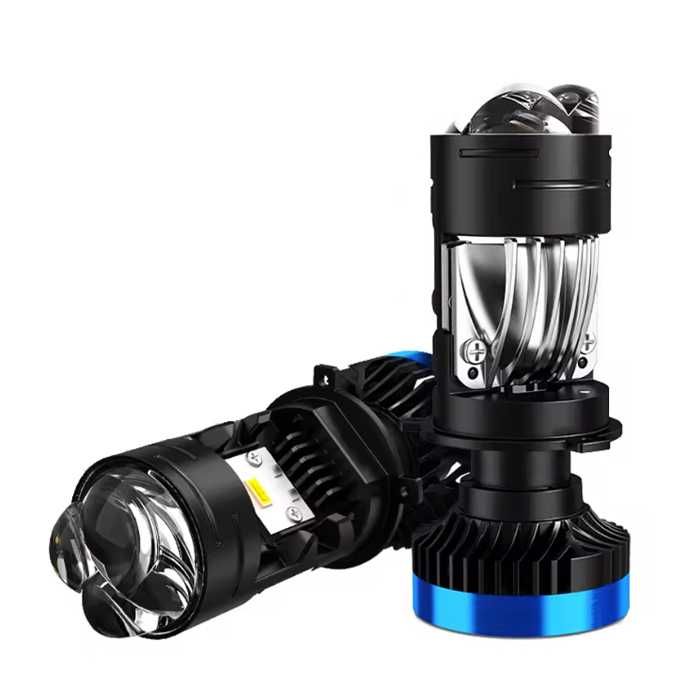 LED крушки H4 с лупи за фар 70W