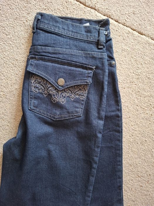 Blugi fete mărimea 46 albastru marin talie inalta