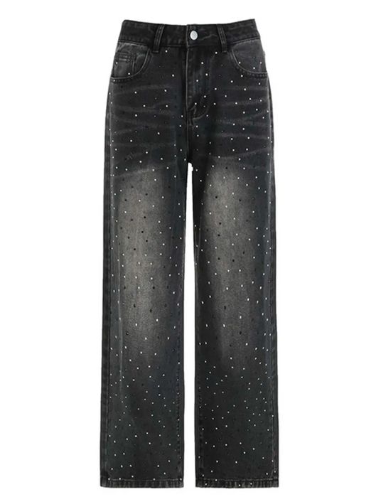 Стильные джинсы со стразами