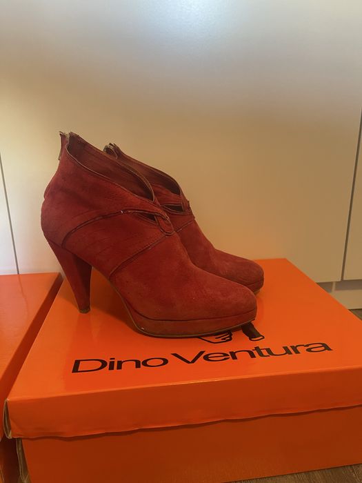 Botine/ghete piele interior ext 37 rosii comode