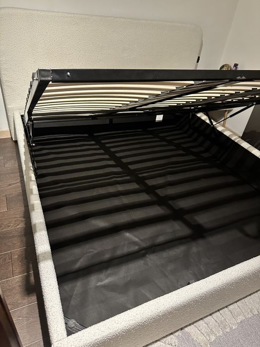 Pat alb boucle,  matrimonial 180x200cm