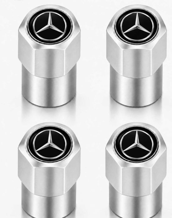 Set 4 capacele argintii valva / ventil roata Mercedes