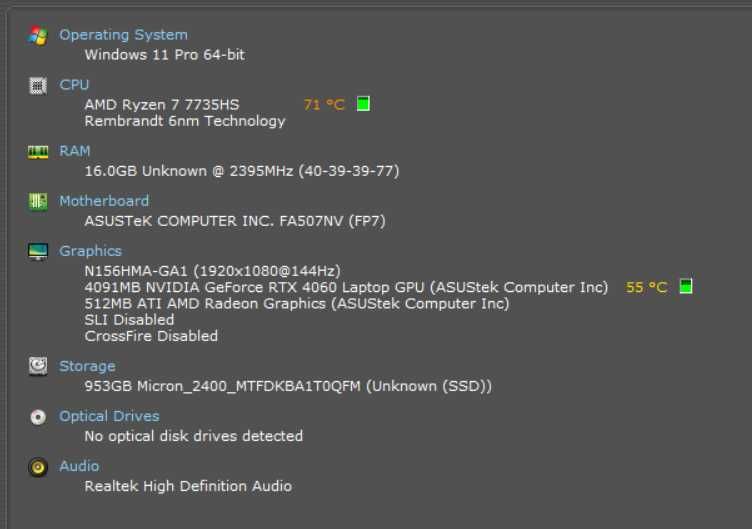 Laptop Gaming ASUS RTX 4060 | Ryzen 7 7735HS | 16GB RAM | 1TB SSD