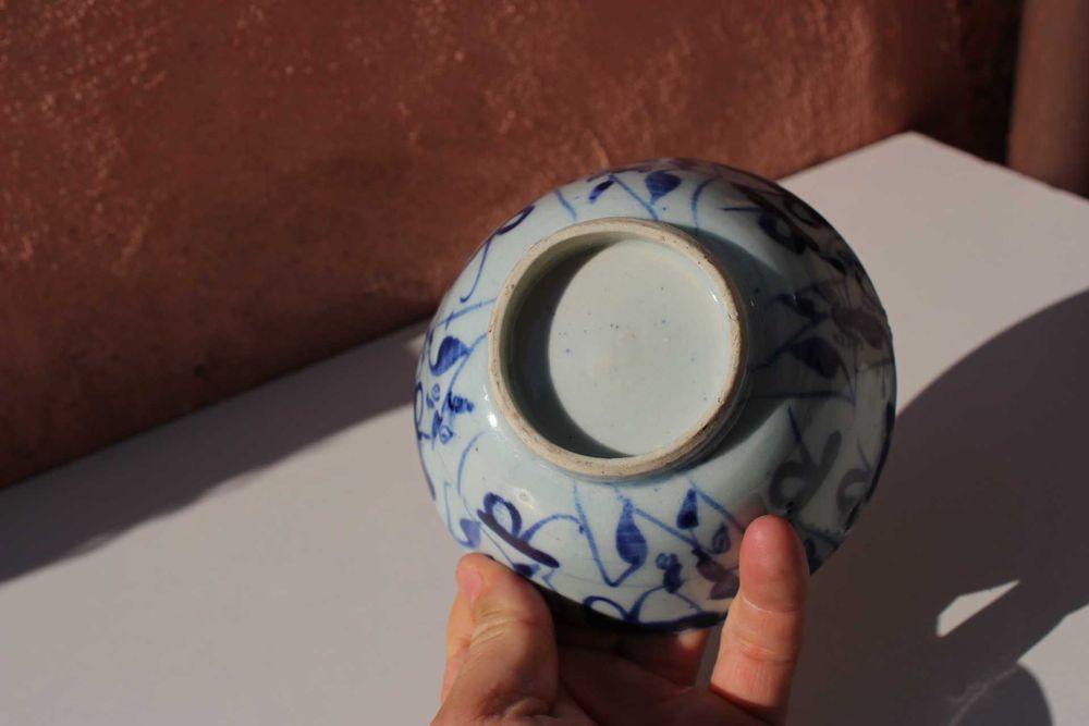 Bol portelan China, secol 19, Kitchen Qiing, albastru Cobalt