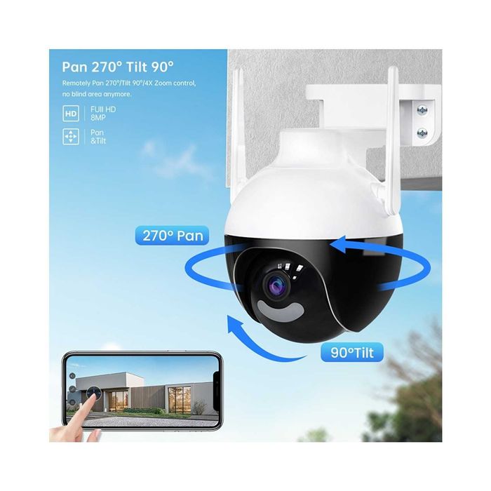 +32GB 6MP - ICSEE SMART SPHERE 4LED WI-FI охранителна камера 360 PTZ