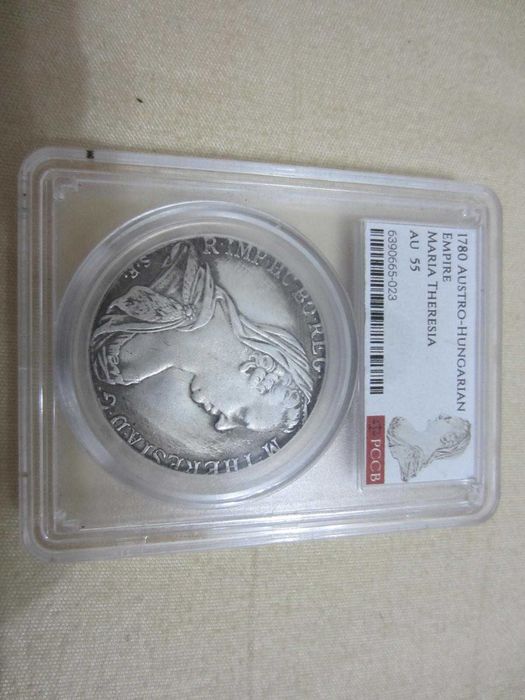 Moneda argint 1 Thaler-Maria Theresia 1780 in caseta catalogata AU55