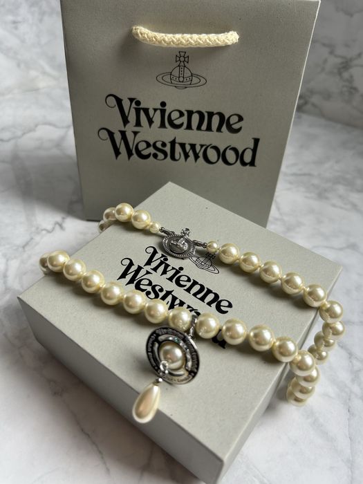 Vivienne Westwood - Колие “One Row Pearl Drop Choker”