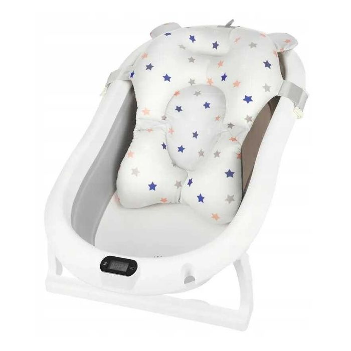 Вана за деца Ricokids RK-287, сгъваема,с термометър и вложка,бяло-сива