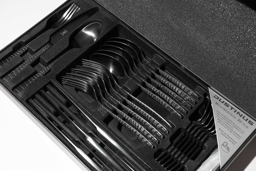 Комплект прибори за хранене Justinus Bestecke Croco Black - 30 части
