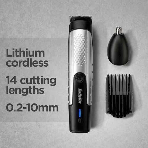 Нов BaByliss Комплект за Мъже, Тример за Брада и Нос, Водоустойчив