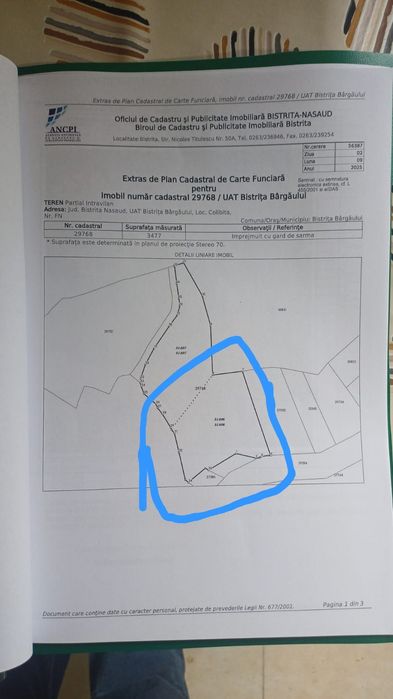 Teren de vânzare Colibita Nu se parceleaza.