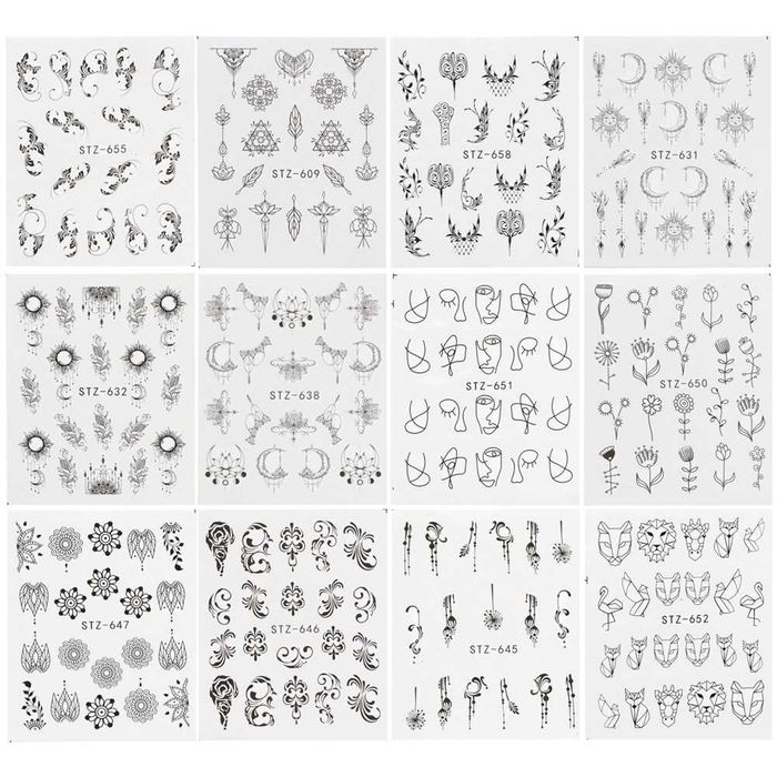 24 броя Комплект водни стикери