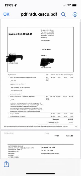 Device rejuvenare ten NuFace cumparat din SUA