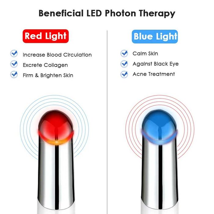 Фотон масажор за очи и бръчки, акне, кръгове с червена и синя светлина