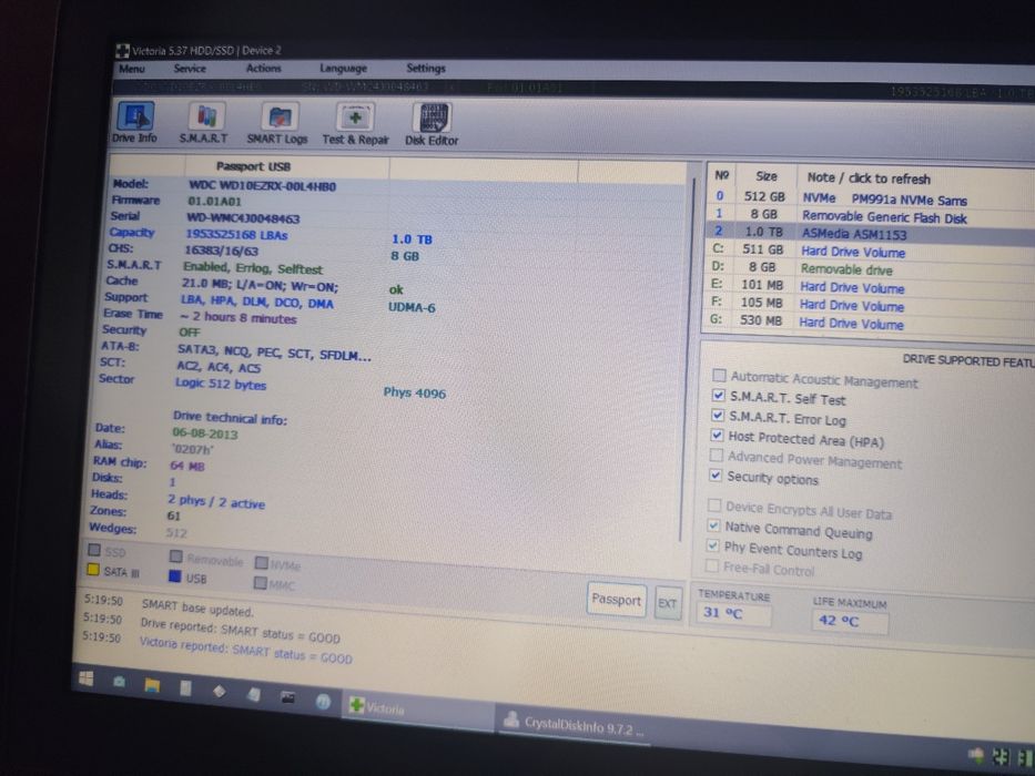 Hard-disk desktop WD green 1 tb 100%