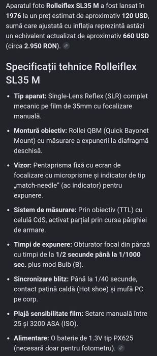 Aparat foto Rolleiflex SL 35M