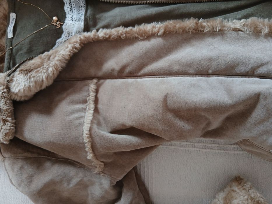 Y2k кожено sherpa палто