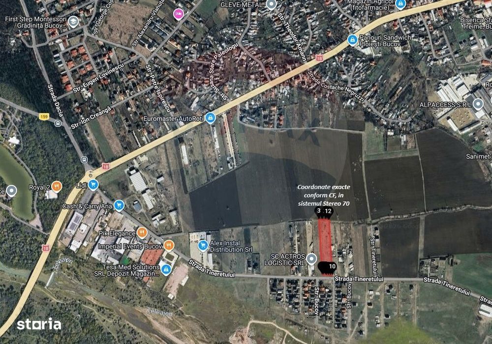 Teren intravilan 7478 mp Bucov, parcelabil, ideal investiție