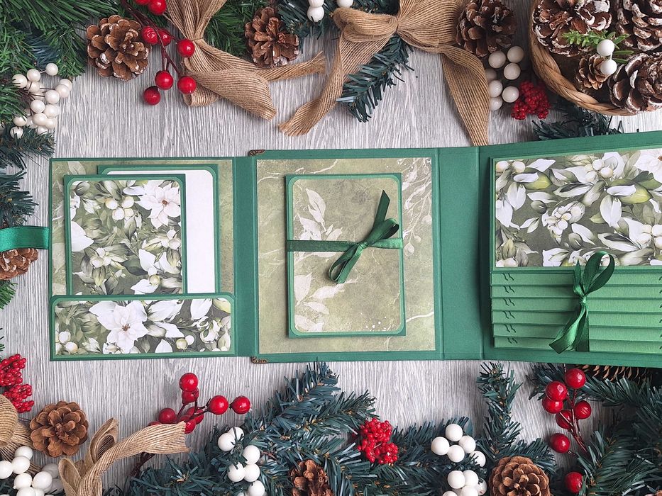 Скрапбук албум "Магическа звезда", с коледни елементи /53.1