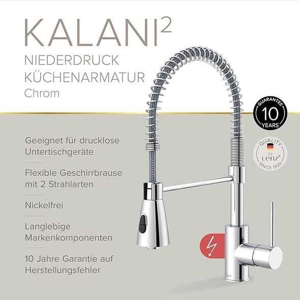 Baterie de bucătărie cu presiune joasă Lenz Kalani, cromată