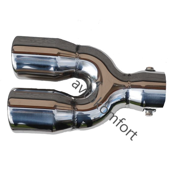 Син Опушен Никел Накрайник За Ауспух Двоен