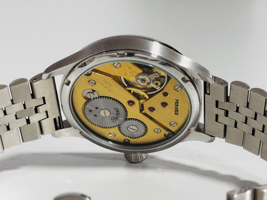 Ceas mecanic elvețian PERSEO 17 JEWELS de mână vintage-anii 1970