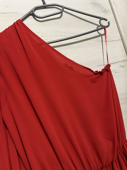 Rochie rosie lunga de ocazie marimea S 36