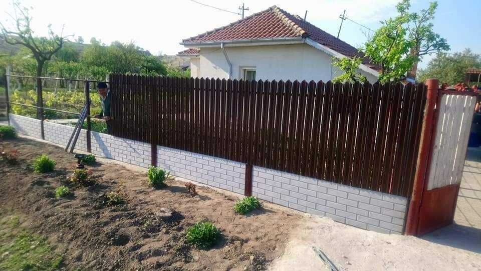 Garduri si porti de diferite modele si dimensiuni (sipca metalica, panou stil jaluzele, tabla cutata, plasa bordurata, BCA sau beton si alte modele)