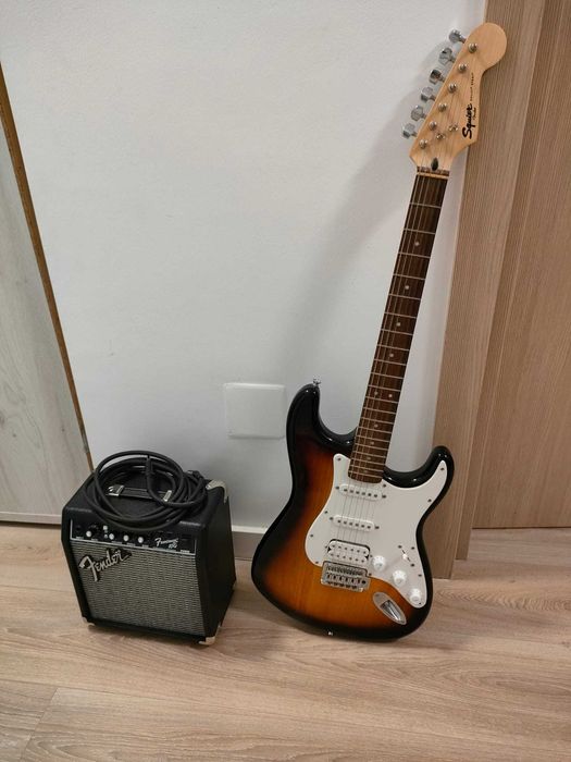 Vand chitara electrica Fender Squier Sonic Stratocaster, cu boxa Frontman 10G, si cablu de conectare Roland