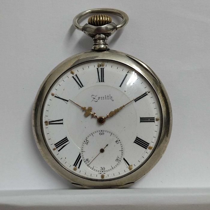ZENITH джобен часовник, сребро/Silver 0,800, работещ, много рядък