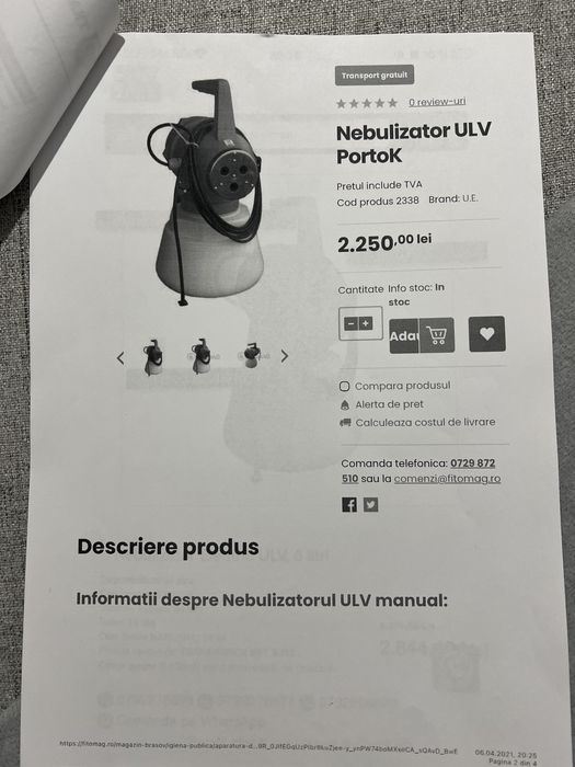 Nebulizator ULV , nou in cutie