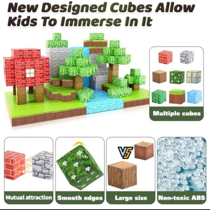 164 бр. Магнитни строителни кубчета/блокчета тип Mine