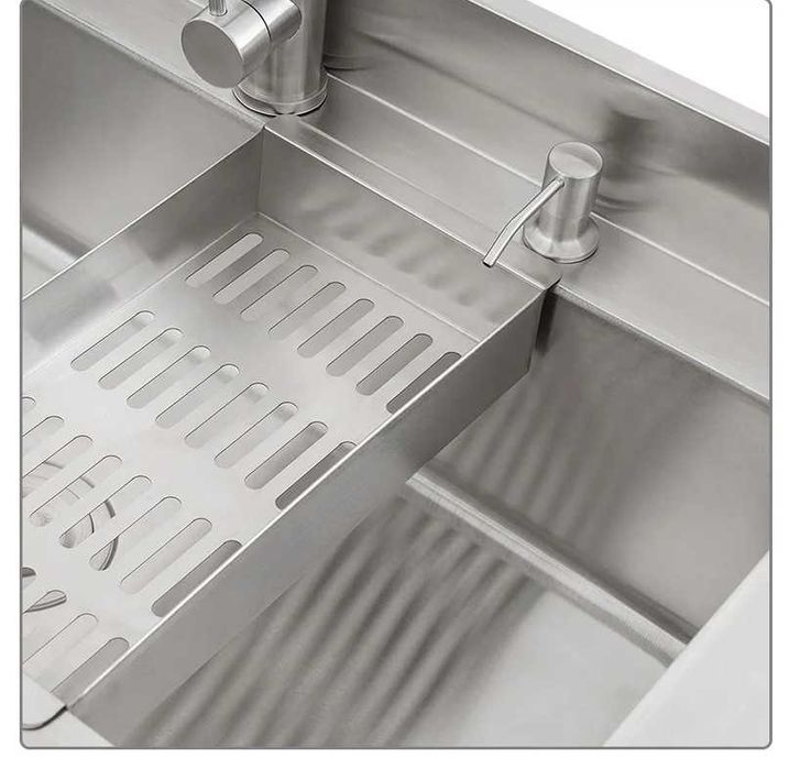chiuveta inox o cuva mare 90x60x80 cm completa baterie