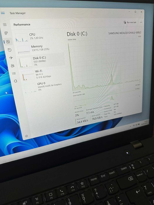 Lenovo I5 gen 11 SSD 500GB 16 Gb Ram Ecran 15,6 inch FullHD Baterie ca Nou