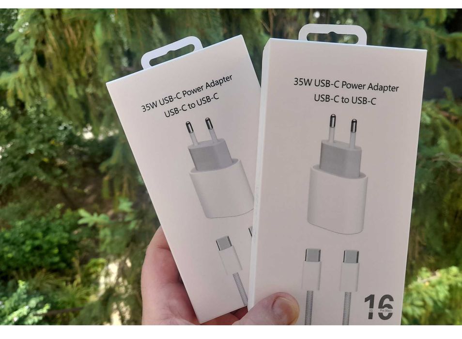 set incarcator 35w fast charge iPhone 15 16 17 Pro Max adaptor + cablu