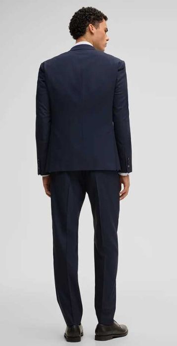 Costum slim fit 48 M premium STRELLSON lana respirabila albastru royal